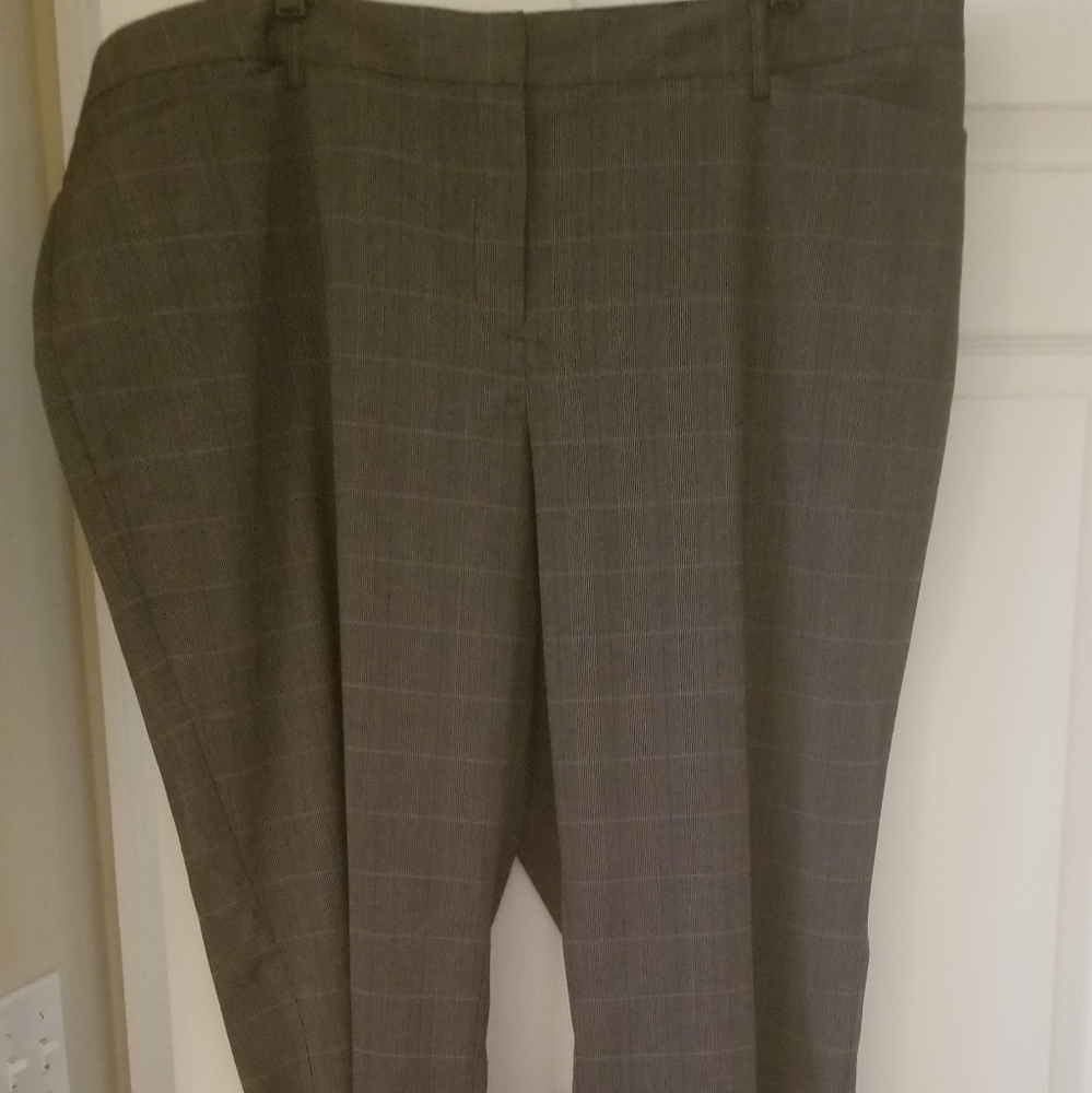 Lane Bryant Gray Plaid Trousers